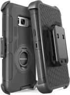 📱 rugged hybrid holster case for samsung galaxy s8 - shockproof, heavy duty - black - 5.8-inch logo