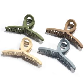 img 4 attached to 💇 Big Hair Claw Clips - No Slip, Matte Finish, Strong Hold - 4 pcs Set