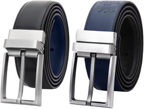 img 4 attached to Falari Reversible Genuine Enclosed 9023 Black Men's Accessories for Belts