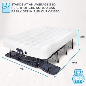 img 1 attached to 🛏️ Ivation EZ-Bed (Queen) Air Mattress with Frame & Rolling Case, Self-Inflatable, Auto Shut-Off, Comfortable Surface AirBed, Ideal for Guests, Travel, Vacation, Camping