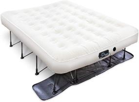 img 4 attached to 🛏️ Ivation EZ-Bed (Queen) Air Mattress with Frame & Rolling Case, Self-Inflatable, Auto Shut-Off, Comfortable Surface AirBed, Ideal for Guests, Travel, Vacation, Camping