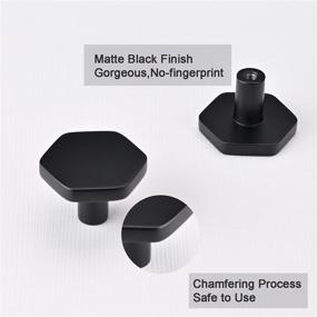 img 2 attached to Jasluna 12-Pack Matte Black Hexagon Knobs for Dresser Drawer and Kitchen Cabinet, Modern Cabinet Hardware