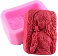 🌹 young girl with rose soap mold - moldfun teenage maiden: craft art silicone mold for soap, bath bomb, lotion bar, chocolate, jello, crayon, wax logo