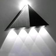 🍋 lemonbest modern triangle led wall sconce light fixture - 5w indoor hallway up down wall lamp spot light - aluminum decorative lighting for theater studio restaurant hotel (hardwired) логотип