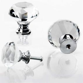 img 2 attached to 🔮 POZEAN 1.57inch Crystal Cabinet Knobs 30 Pack with Two Sizes Screws - Ideal Home Decor for Dresser, Drawer, Cabinet - Versatile for Living Room, Kitchen, Bathroom and Office