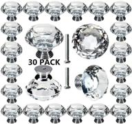 🔮 pozean 1.57inch crystal cabinet knobs 30 pack with two sizes screws - ideal home decor for dresser, drawer, cabinet - versatile for living room, kitchen, bathroom and office логотип