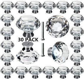 img 4 attached to 🔮 POZEAN 1.57inch Crystal Cabinet Knobs 30 Pack with Two Sizes Screws - Ideal Home Decor for Dresser, Drawer, Cabinet - Versatile for Living Room, Kitchen, Bathroom and Office