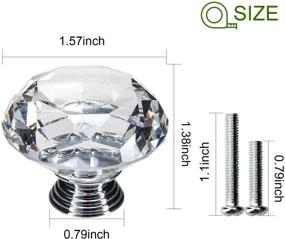 img 3 attached to 🔮 POZEAN 1.57inch Crystal Cabinet Knobs 30 Pack with Two Sizes Screws - Ideal Home Decor for Dresser, Drawer, Cabinet - Versatile for Living Room, Kitchen, Bathroom and Office