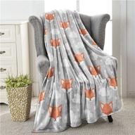 🦊 colla fox blanket for kids: soft plush flannel fleece throw blanket for boys and girls, cute fox nursery decor, 50x40 inch logo