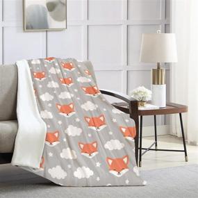 img 3 attached to 🦊 COLLA Fox Blanket for Kids: Soft Plush Flannel Fleece Throw Blanket for Boys and Girls, Cute Fox Nursery Decor, 50x40 Inch