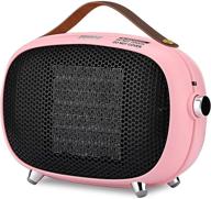 🔥 teioe mini electric space heater for bedroom, desk, and office - portable ptc ceramic space heater with tip-over & overheat protection, perfect for indoor use (pink) logo