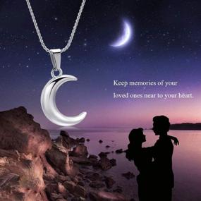 img 3 attached to 🌙 Imrsanl Stainless Steel Moon Urn Necklace: Elegant Cremation Jewelry for Ashes, Keepsakes Pendant with Fill Kit - Memorial Lockets