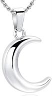 🌙 imrsanl stainless steel moon urn necklace: elegant cremation jewelry for ashes, keepsakes pendant with fill kit - memorial lockets logo