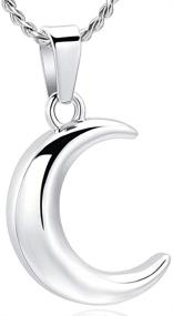 img 4 attached to 🌙 Imrsanl Stainless Steel Moon Urn Necklace: Elegant Cremation Jewelry for Ashes, Keepsakes Pendant with Fill Kit - Memorial Lockets