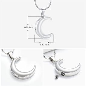 img 2 attached to 🌙 Imrsanl Stainless Steel Moon Urn Necklace: Elegant Cremation Jewelry for Ashes, Keepsakes Pendant with Fill Kit - Memorial Lockets