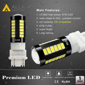 img 2 attached to Alla Lighting 2800lm T25 3156 3157 LED Bulbs: Xenon Xtreme Super Bright Upgrade for Reverse/Signal/Brake Tail/DRL Lights