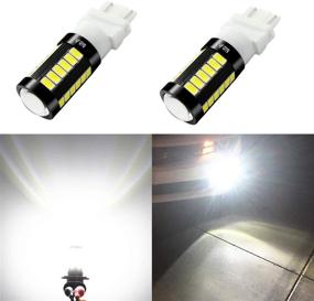 img 4 attached to Alla Lighting 2800lm T25 3156 3157 LED Bulbs: Xenon Xtreme Super Bright Upgrade for Reverse/Signal/Brake Tail/DRL Lights