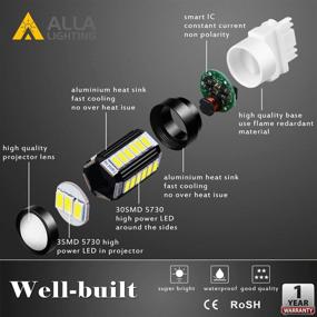 img 3 attached to Alla Lighting 2800lm T25 3156 3157 LED Bulbs: Xenon Xtreme Super Bright Upgrade for Reverse/Signal/Brake Tail/DRL Lights