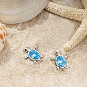 img 3 attached to 🐢 AONED S925 Sterling Silver Sparkling Sea Turtle Earrings - Hypoallergenic Jewelry for Women and Girls with Sensitive Ears