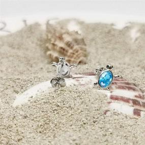 img 2 attached to 🐢 AONED S925 Sterling Silver Sparkling Sea Turtle Earrings - Hypoallergenic Jewelry for Women and Girls with Sensitive Ears