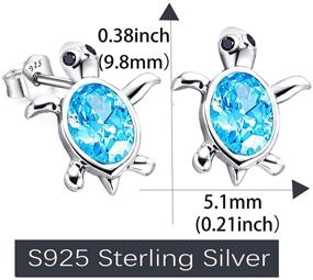 img 1 attached to 🐢 AONED S925 Sterling Silver Sparkling Sea Turtle Earrings - Hypoallergenic Jewelry for Women and Girls with Sensitive Ears