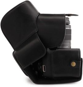 img 2 attached to 📷 MegaGear MG1607 Ever Ready Leather Camera Case for Canon EOS Rebel T7 (18-55mm) & 2000D (18-55mm) - Black