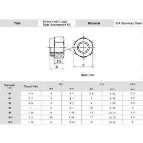 img 1 attached to Keadic 185Pcs: Stainless Steel Metric Nylon Insert Lock Nut Assortment Kit - 7 Sizes: M3 M4 M5 M6 M8 M10 M12