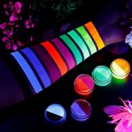🎨 water-activated neon cake eyeliner, uv glow in 10 bright colors - 5 cakes, hydra eye liner, blacklight luminous body and face makeup paint for costumes, halloween, and club makeup art logo
