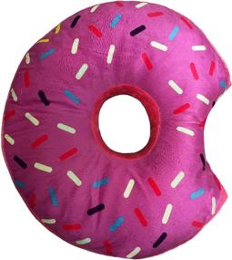 img 4 attached to 14 Inch Pink Icing Donut Plush Pillow Stuffed Cushion Soft Toy Decor
