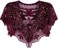 stunning 1920s shawl wrap: vijiv women's art deco sequin beaded evening cape bolero flapper cover up logo