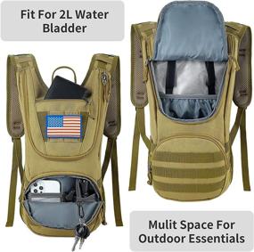 img 2 attached to 🦈 SHARKMOUTH Tactical Hydration Backpack with 2L Water Bladder - Perfect for Hiking, Running - Men, Women, Kids