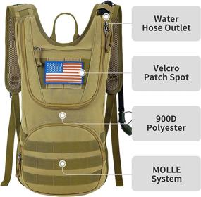 img 3 attached to 🦈 SHARKMOUTH Tactical Hydration Backpack with 2L Water Bladder - Perfect for Hiking, Running - Men, Women, Kids