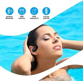 img 3 attached to 🏊 Водонепроницаемые беспроводные наушники для плавания с MP3-плеером на 8 ГБ памяти, шумоподавляющим микрофоном - идеально подходит для бега, велосипеда, зала, подводного плавания - черные