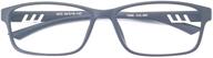 👓 blue light blocking reading glasses men women | rectangle eyeglasses frame | computer magnification reader | matt black +1.50 logo
