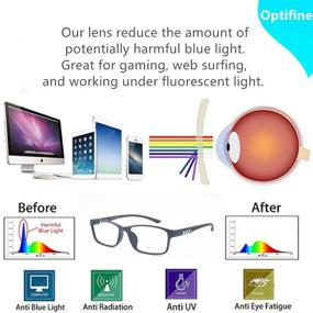 img 3 attached to 👓 Blue Light Blocking Reading Glasses Men Women | Rectangle Eyeglasses Frame | Computer Magnification Reader | Matt Black +1.50