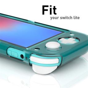 img 3 attached to ⚪️ Turquoise Crystal Clear Case for Nintendo Switch Lite: Featuring Tempered Glass Screen Protector