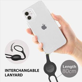 img 3 attached to 📱 Black Silicone Bone Crossbody Lanyard Case for iPhone 12 Mini - Slim, Flexible TPU, Anti-Yellowing, Clear
