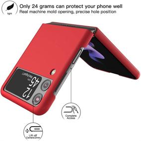 img 2 attached to 📱 Redluckstar Fashion PC Case for Samsung Galaxy Z Flip 3 - Thin Slim Shockproof Durable Protective Case for Men and Women (Galaxy Z Flip 3 5G, Red)