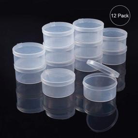 img 1 attached to BENECREAT 12 Pack Round Clear Plastic Bead Storage Containers Box Case with Flip-Up Lids for Items, Pills, Herbs, Tiny Bead, Jewelry Findings, and Other Small Items - 2x1 Inches