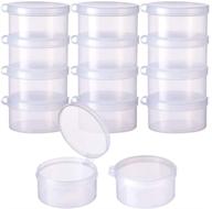 benecreat 12 pack round clear plastic bead storage containers box case with flip-up lids for items, pills, herbs, tiny bead, jewelry findings, and other small items - 2x1 inches logo