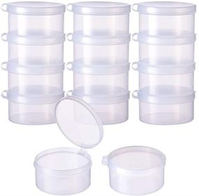 img 4 attached to BENECREAT 12 Pack Round Clear Plastic Bead Storage Containers Box Case with Flip-Up Lids for Items, Pills, Herbs, Tiny Bead, Jewelry Findings, and Other Small Items - 2x1 Inches