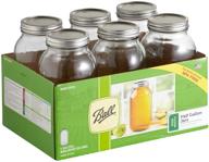 🏺 ball 68100 64 oz wide mouth canning jars, 6-pack logo