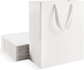 img 4 attached to 🛍️ 20pcs White Kraft Paper Shopping Bags Bulk, EUSOAR 9.8&#34; x 5.1&#34; x 12.6&#34; with Handles, Merchandise Bag, Party Favors Bags, Handle Bags, Wedding Bags, Paper Lunch Bags