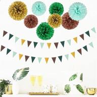 sage green gold brown party decorations logo