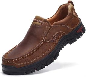 img 4 attached to 👞 VENSHINE Men's Leather Loafers & Slip-Ons: Lightweight, Breathable Walking Shoes