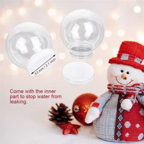 img 2 attached to 🎄 Aweyka 6-Piece DIY Snow Globe Water Globe Set - 3.6 Inch Clear PET Plastic with Screw Off Cap for Christmas Crafts & Decorations