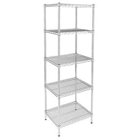 img 3 attached to 📦 AmazonCommercial Heavy-Duty 5-Tier Steel Wire Shelving, 24" W x 18" D, Chrome – NSF Certified & Optional Wheels