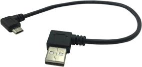 img 3 attached to Cerrxian Кабель Micro USB с прямым углом длиной 9 дюймов - Micro USB 5-контактный разъем мужской к USB 2.0 Тип A с прямым углом мужской кабель для синхронизации данных и зарядки (черный) - 2 шт., RR