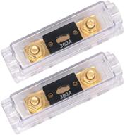 🔥 topstronggear solid brass anl fuse holder with 300amp fuses (2 pack) - 0/2/4 gauge, 300 amp logo