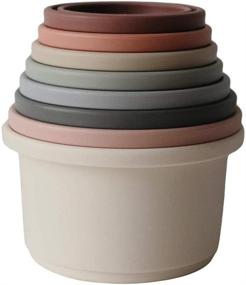 img 3 attached to Игрушка Mushie Stacking Cups: оригинальный дизайн, сделано в Дании - Исследуй бесконечное удовольствие от складывания!